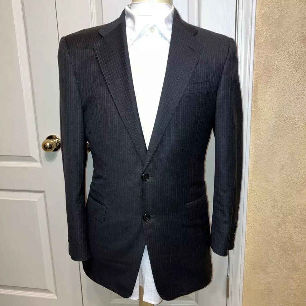 Loro Piana HICKEY FREEMAN Blazer / Jacket TASMANIAN Super 130's - Sz 38 R Black
